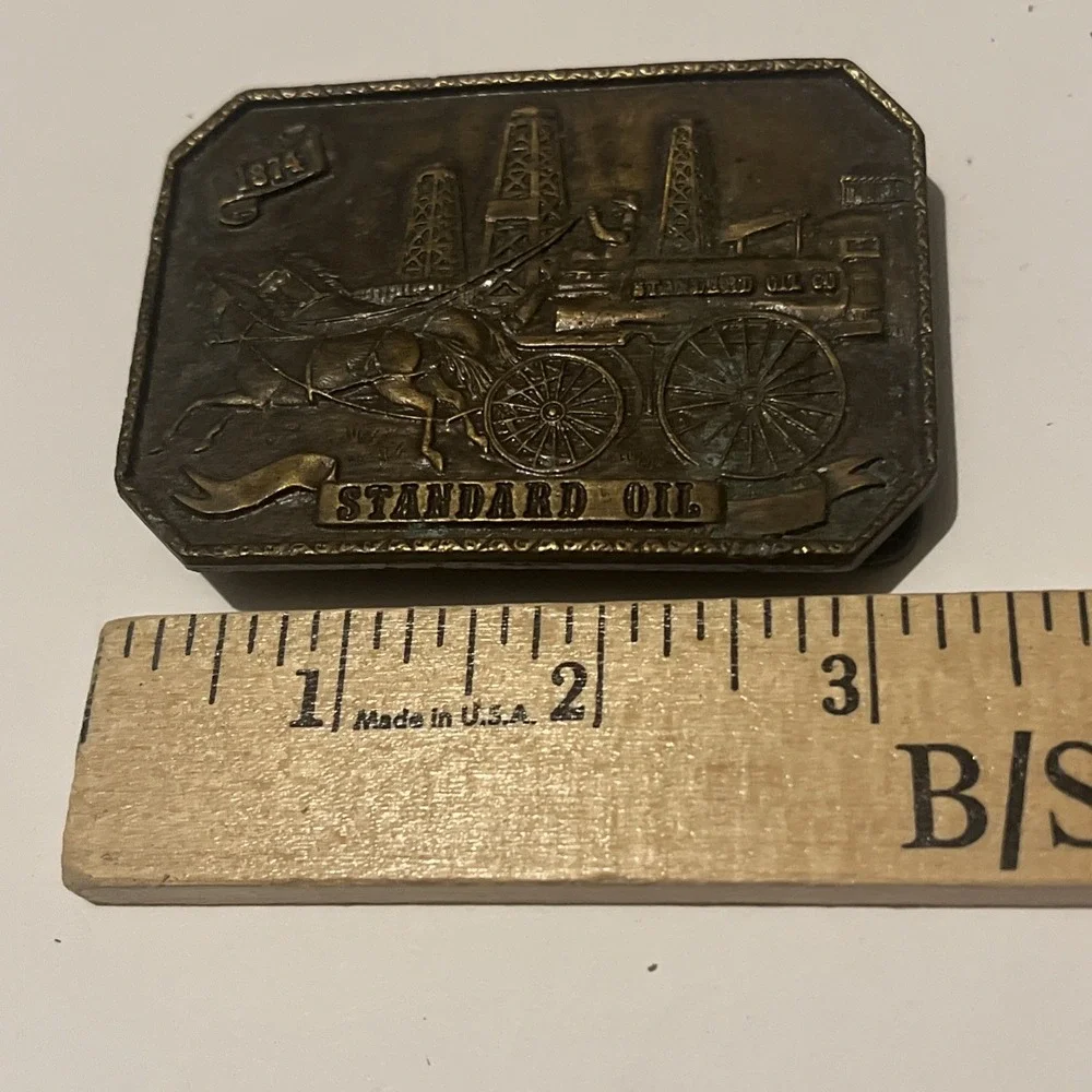 1975 Vintage Bergamot Brass Works 1874 Standard Oil Co Belt Buckle G-37 Brass
